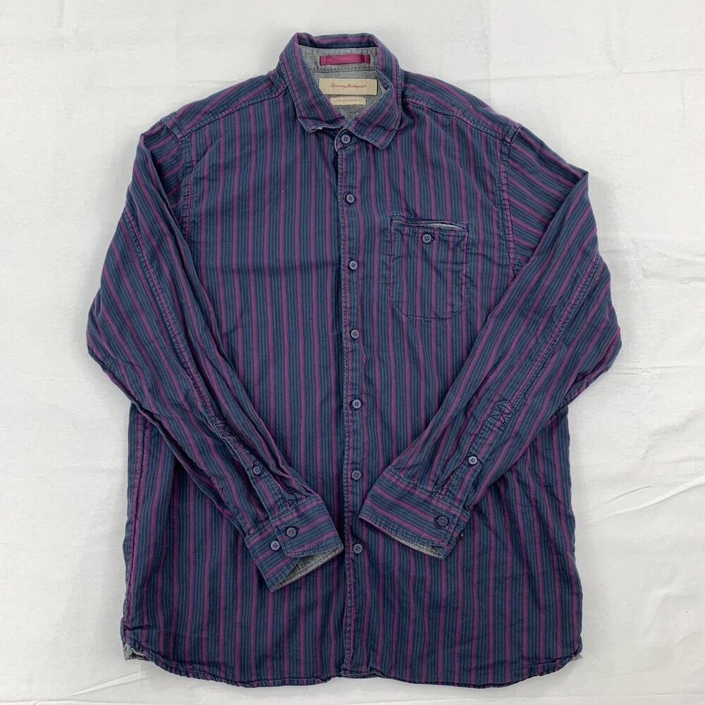 Tommy Bahama Mens Island Modern Fit 2 Layer Long Sleeve Button Down Shirt Medium